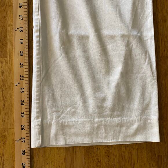 Jil Sander Womens Dress Pants Trousers Cream Wide Leg Buckle Sides Career Work - Picture 11 of 14